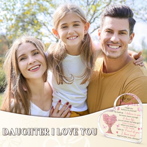 Heart-Shaped Acrylic Plaque - Inspirational Gifts for Daughter