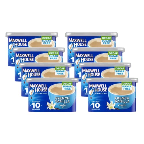 Maxwell House International French Vanilla Cafe Mix, Decaf & Sugar Free, 8 Pack