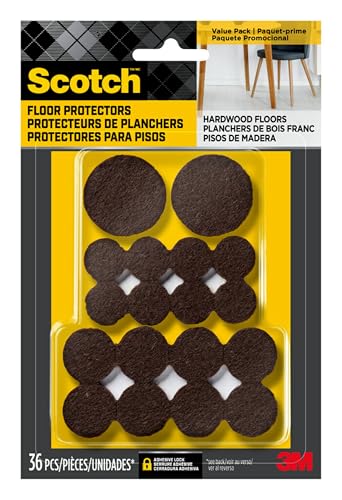 Scotch Felt Floor Protectors - Non-Slip Furniture Pads, 36 Count