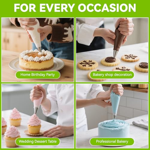 9-Piece Large Stainless Steel Piping Tips Set for Cake Decorating