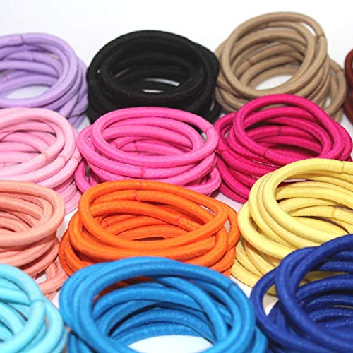 Wetco 4mm Elastic Hair Ties Ouchless Rubber Bands Light Blue 10 Pcs