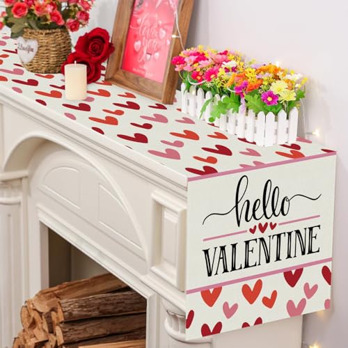 Valentines Day Table Runner - Heart Design, 13 x 72 Inch