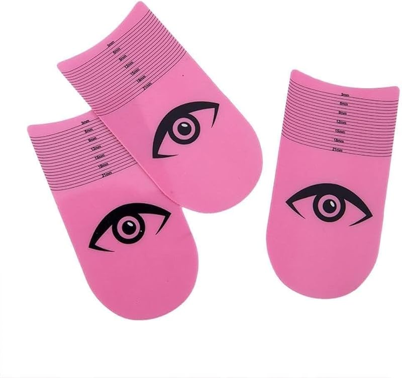 Pink Eyelash Ruler and Eyebrow Stencil Measuring Tool 2-Pack