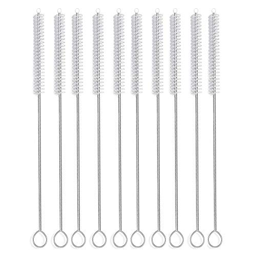 10-Pack Flexible Straw Cleaning Brushes - 8.2 Inch Nylon & Stainless Steel