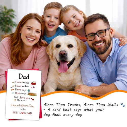 Funny Dog Dad Father's Day Card - 5.5" x 8" for Pet Lovers