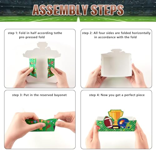 WERNNSAI 24 Pcs Football Snack Trays | Unique Designs for Parties