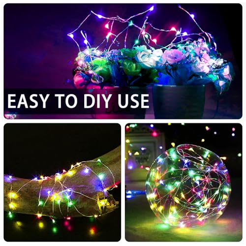 8 Pack Multicolor Fairy Lights Battery Operated 7ft 20 LEDs for Mason Jars Christmas Halloween Parties - Variation of This Listing