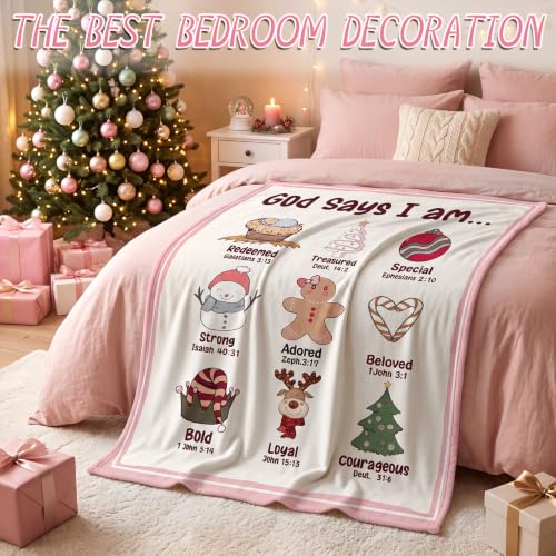 God Says I Am Blanket Christian Religious Blanket Christmas Variation