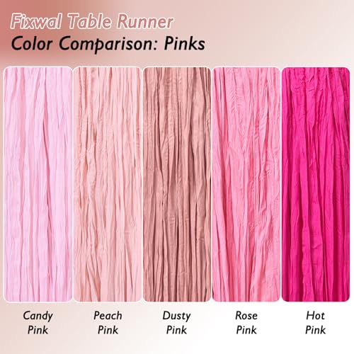 Dusty Pink Cheesecloth Table Runner 120 Inch Boho Wedding Decor - 12 Pack
