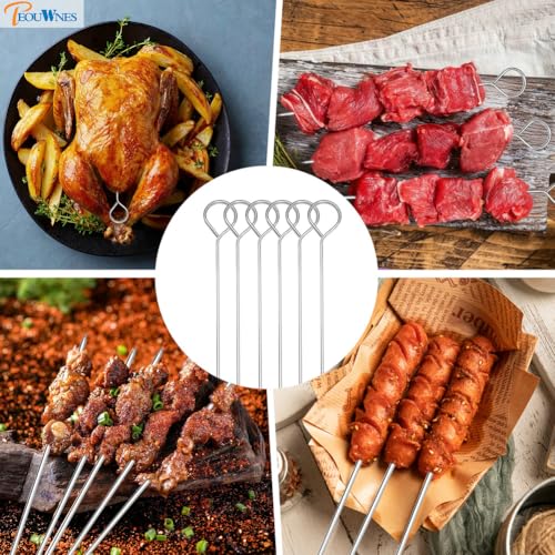 20-Piece 8-Inch Stainless Steel BBQ Skewers Set with Storage Box