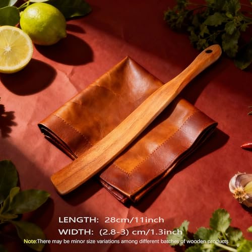 Wood Spurtle Spatula with Thick Handle for Sourdough Baking