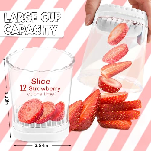 COKSDUPID White Strawberry Slicer - 8-Blade Detachable Cutter