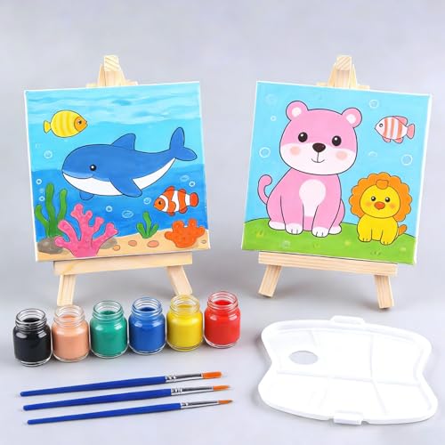 Mini Wooden Display Easels - Set of 2 Natural Wood Tabletop Stands