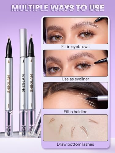 SHEGLAM Real Flow Laminating Brow Pen - Ebony 2-in-1 Eyebrow Gel