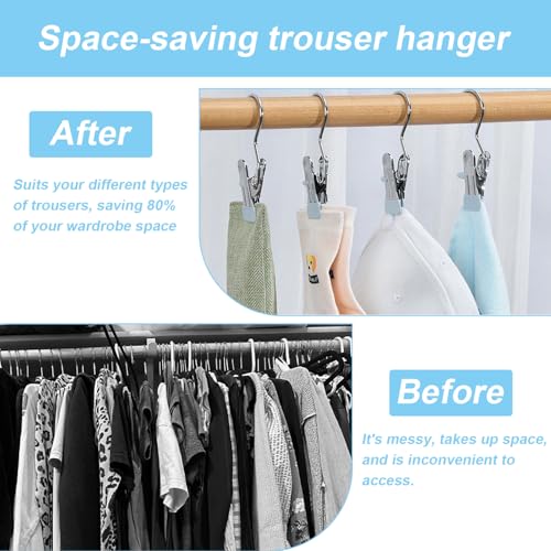 12PCS Multi-Purpose Clips for Hangers - Black, Blue, Green, Pink