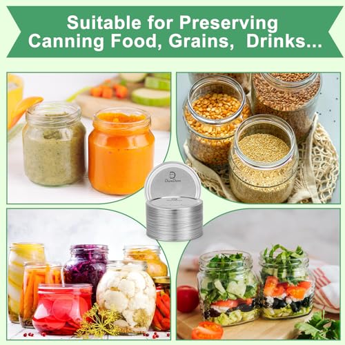 52 Pcs Mason Jar Canning Lids - Regular & Wide Mouth Leak-Proof Set