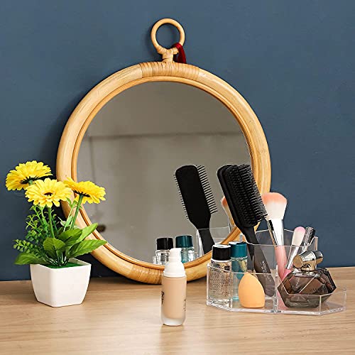 Clear Acrylic Makeup Brush Organizer with 3 Slots - Vanity Storage