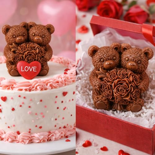 Rose Bear Silicone Molds for Candle Making - 5 Designs