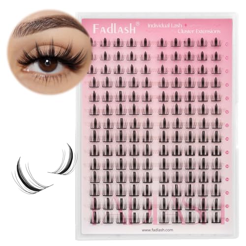 FADLASH Wispy Cluster Lashes - 3D DIY Reusable Eyelash Extensions Mix 10-16mm
