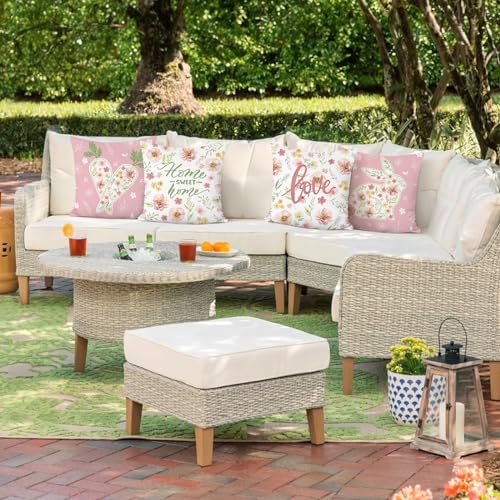 Bonhause 18x18 Velvet Easter Throw Pillow Covers - Set of 4