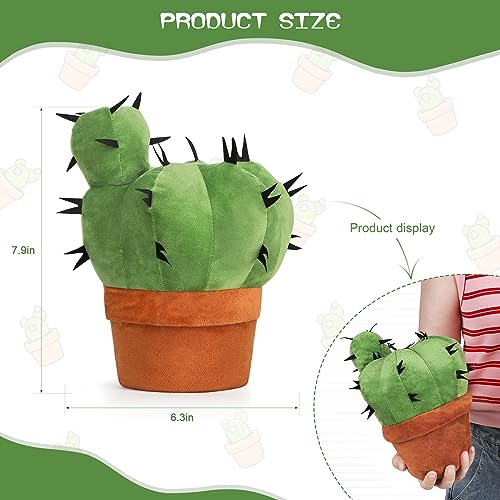 Cactus Throw Pillow - Plush 7.9-Inch Cushion for Home Decor