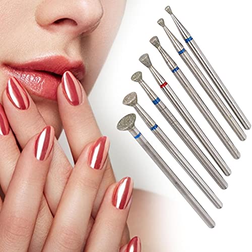 YUYTE 7Pcs Ceramic Nail Drill Bits Set 3/32 Inch for Acrylic Gel Nails