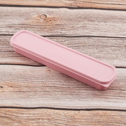Pink Portable Flatware Box - Travel Cutlery Storage Case, 9.84 x 2.40 inch