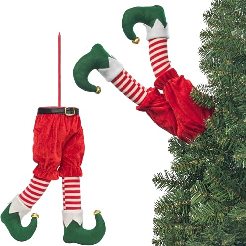 4pcs Large Christmas Elf Legs for Tree Topper & Holiday Decor - 24-Inch
