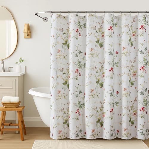 OVZME Floral Waterproof Shower Curtain | 72x72 Inch Boho Design