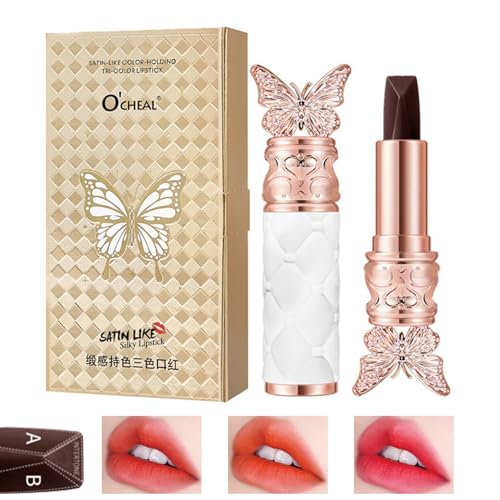 Domality 3-in-1 Butterfly Lipstick - Long-Lasting Matte Lip Color