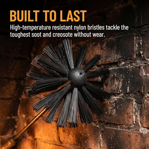 DOITOOL 4 Inch Chimney Brush Head - Flexible Nylon Fireplace Cleaner