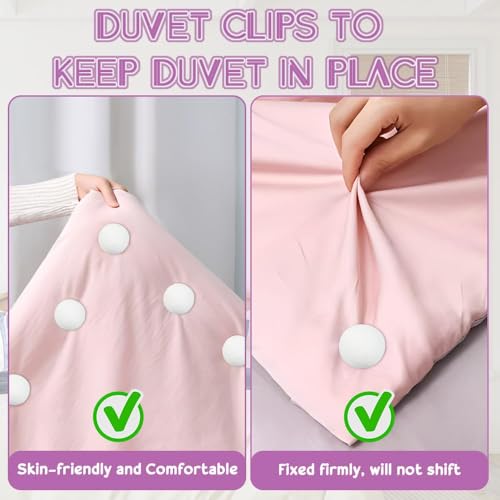 KOOSAH 12 PCS Mushroom Duvet Clips - Non-Slip Quilt Cover Fasteners