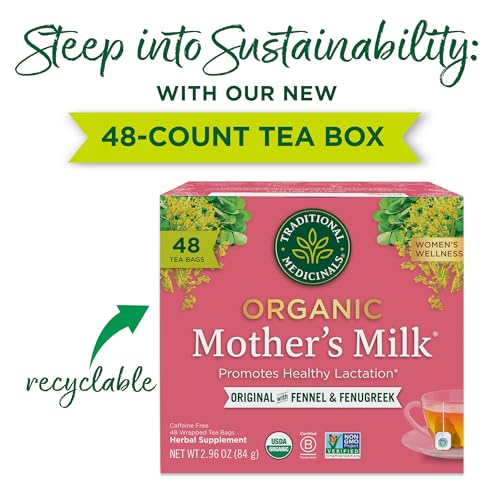 Organic Mother's Milk Tea - 48 Bags for Lactation Support