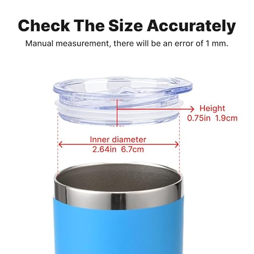 2.73-2.75in Skinny Tumbler Lid-2 Pack Sealing Slider Replacement Lids Spill Proof Splash Resistant