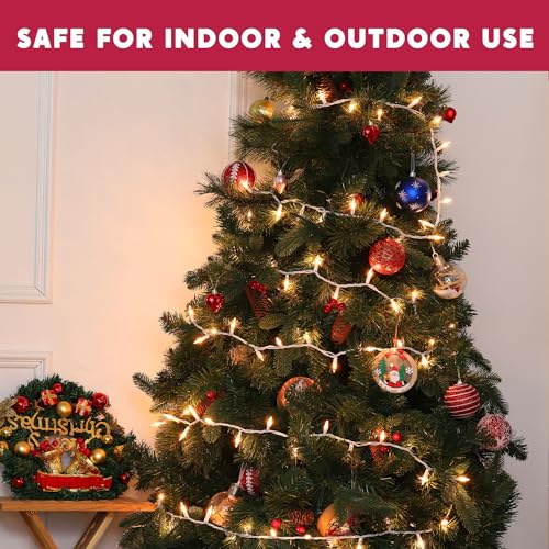 Meteds Warm White Christmas Lights 150 Count 32Ft Connectable String Set
