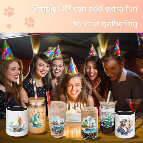 24 PCS UV DTF Sailboat Stickers for Mugs & DIY Crafts