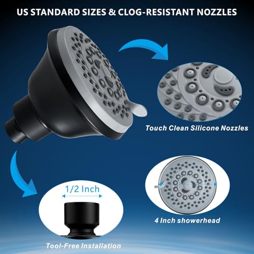 Nuodan 5-Mode High Pressure Shower Head - Midnight Matte Black