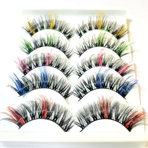 Sunniess Ombre Colored Silk False Eyelashes Fluffy Wispy D Curl