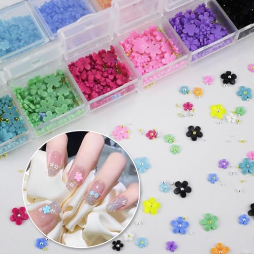 800 Pcs 3D Nail Art Charms Flower and Butterfly Rhinestones Set