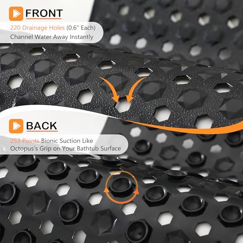 Yimobra Non-Slip Bathtub Mat 34.5" x 15.5" - Soft, Washable & Safe