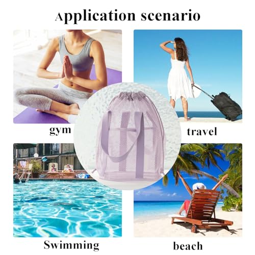 Zisqerts Portable Mesh Shower Caddy - Quick-Dry Toiletry Organizer, Purple