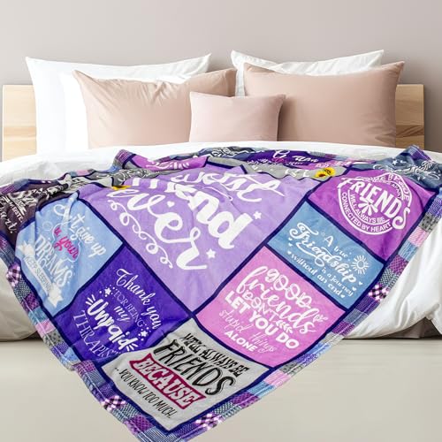 Cozy Best Friend Blanket Gift for Women, 60x50 Flannel Throw