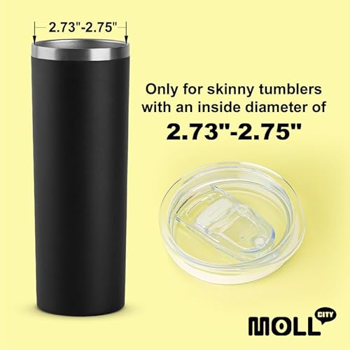 2.73-2.75in Skinny Tumbler Lid-2 Pack Sealing Slider Replacement Lids Spill Proof Splash Resistant