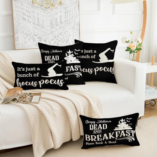 Halloween Decorative Throw Pillow Covers 12x20 Inches - Set of 2