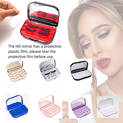 JYHi Portable False Eyelash Storage Case with Mirror - Holds 3 Pairs