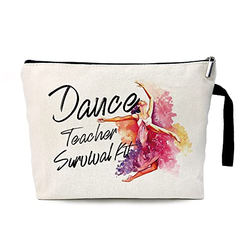 Dance Teacher Makeup Bag Canvas Cosmetic Pouch Appreciation Gift