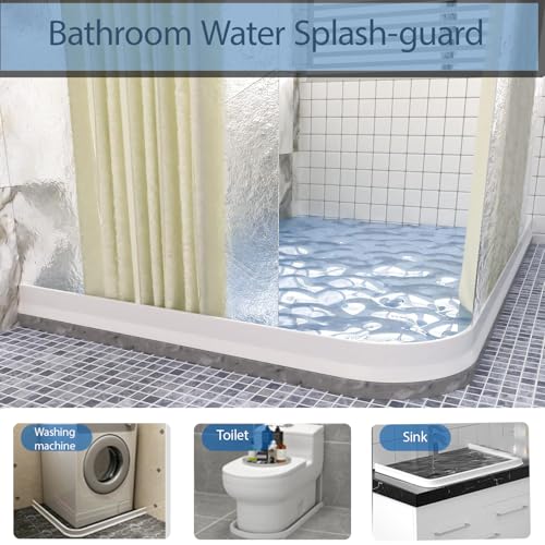 Flexible Silicone Shower Splash Guard & Sink Water Dam Barrier, 39.4" Long