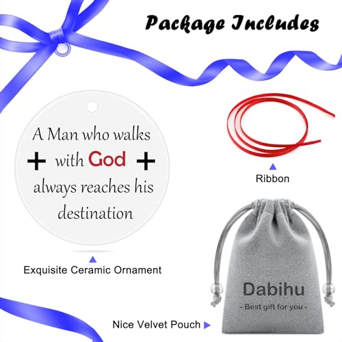 Inspirational Ceramic Christmas Ornament with Bible Verse