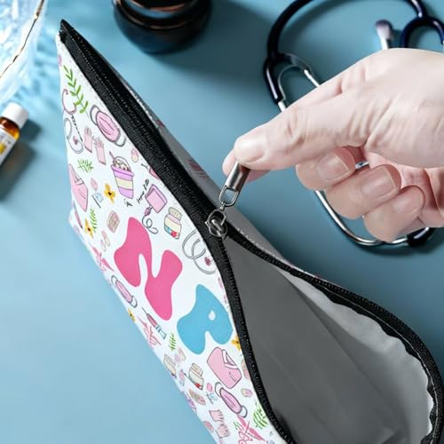 Nurse Makeup Bag Canvas Zipper Pouch for RN NP Graduation Gifts