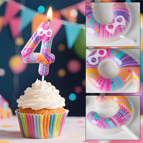 Cat-Themed Number Candles Set 0-9 for Birthday Parties